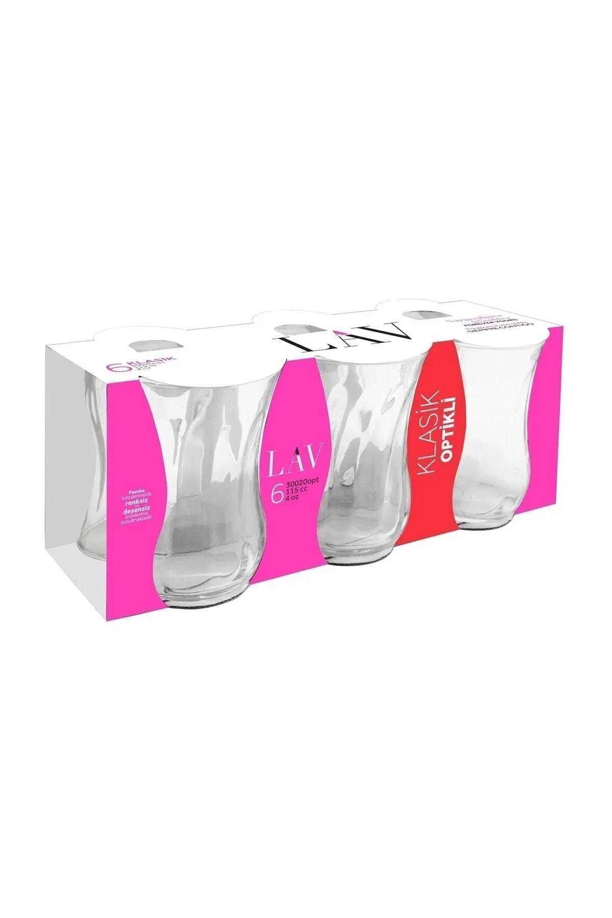 Lav Çay Bardağı Klasik Optikli 6 lı 