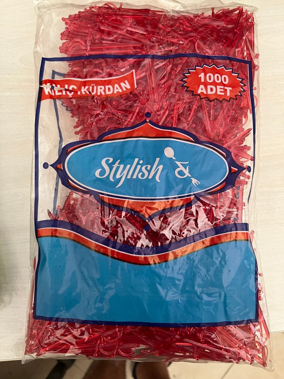 Stylish Renkli Kılıç Kürdan 1000 Adet 