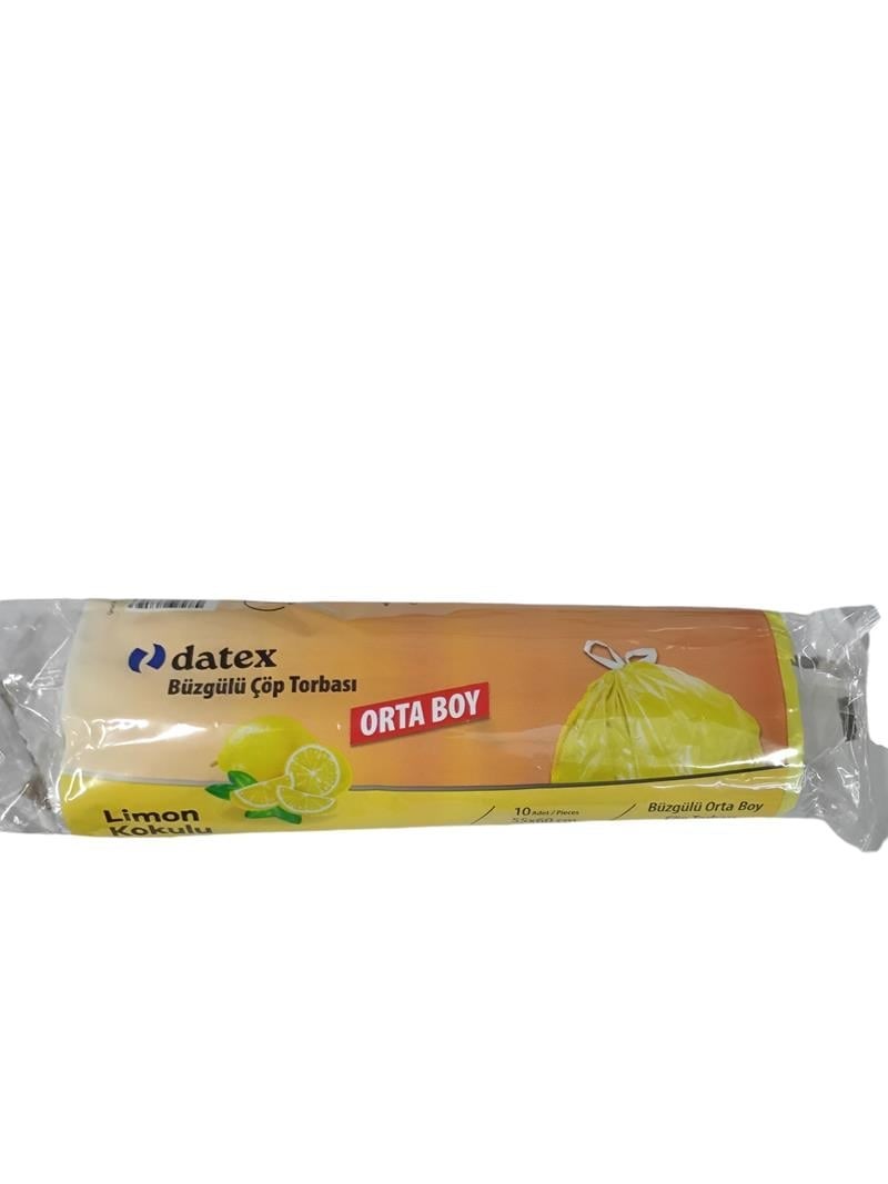 Datex Çöp Torbası Büzgülü Limon Orta 10 Adet 55X60      