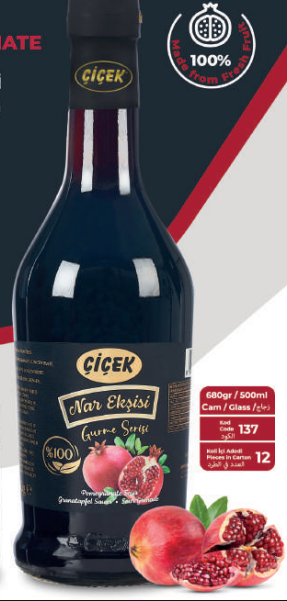 Çiçek Nar Ekşisi  680 Gr Cam   