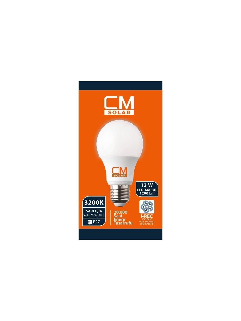 Cm Led Ampul 13W 3200K E27 (1332) (Sarı)   