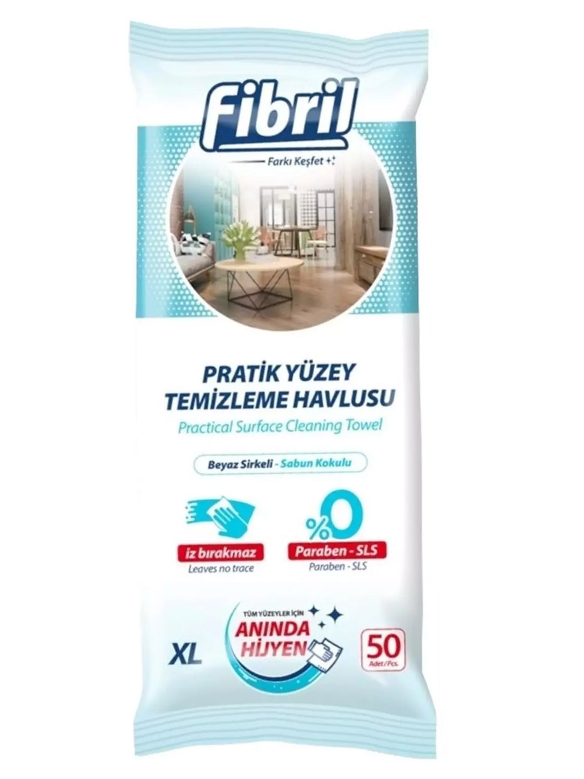 Fibril Yüzey Temizleme Sabun Kokulu 50li 