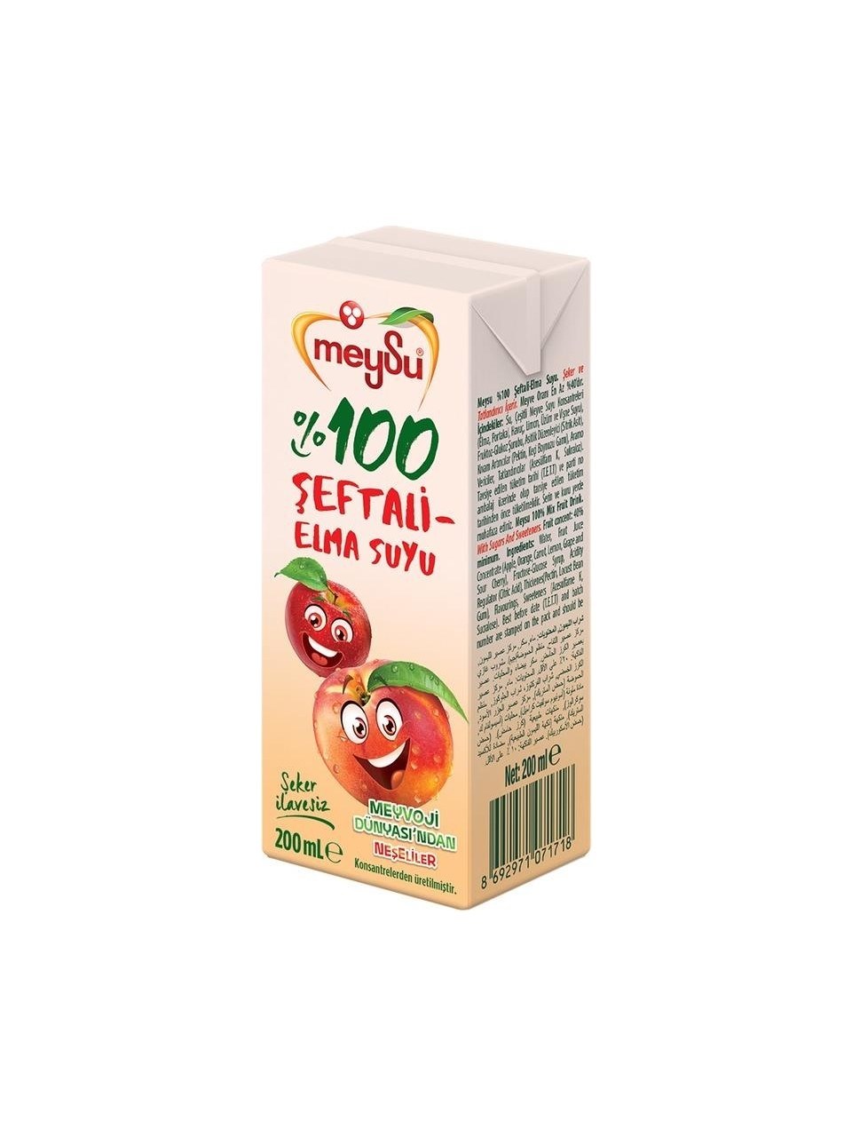 Meysu %100 Şeftali & Elma Meyve Suyu 200 Ml 