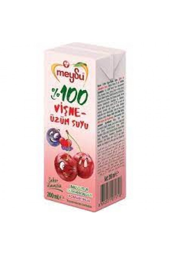 Meysu %100 Vişne & Üzüm Meyve Suyu 200 Ml 
