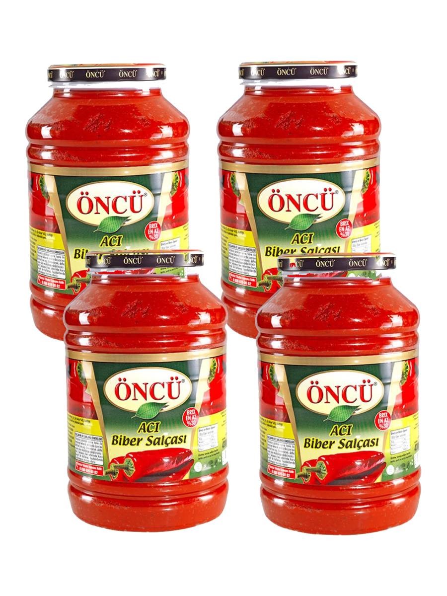 Öncü Acı Biber Salçası Cam Pet Kavanoz 4300 Gr 4 Adet 