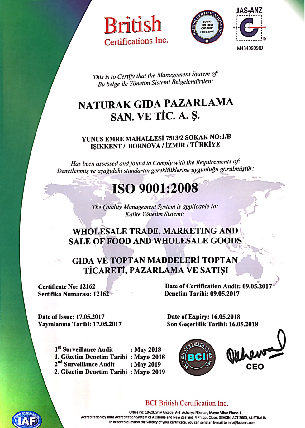 ISO 9001 Kalite Yönetimi Sistemi
